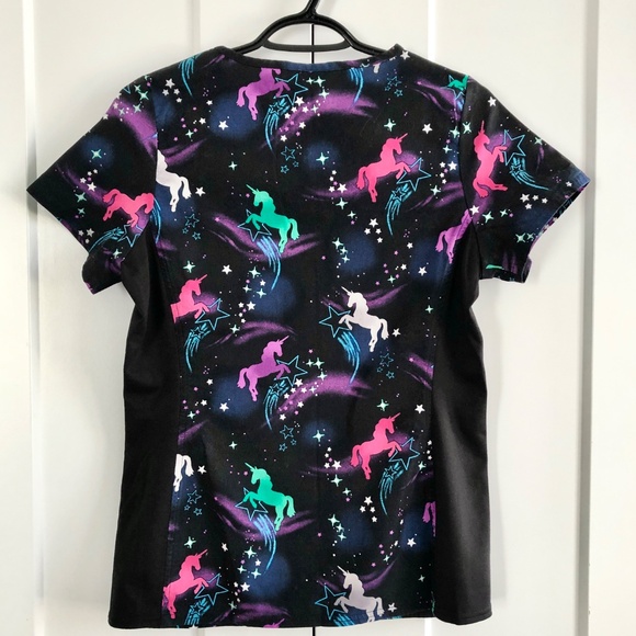 Scrub Star, Womens Scrub Tops, Set of 2, Unicorns & Bear Pattern, Both Sized XS - Picture 6 of 15